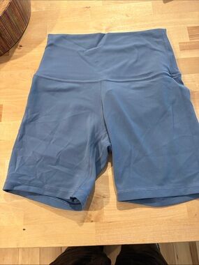 lululemon athletica Mid-Rise Slate Blue Bike Shorts